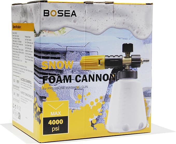 BOSEA Foam Cannon for Pressure Washer, Wide Neck Heavy Duty 4000PSI Adjustable - Image 7