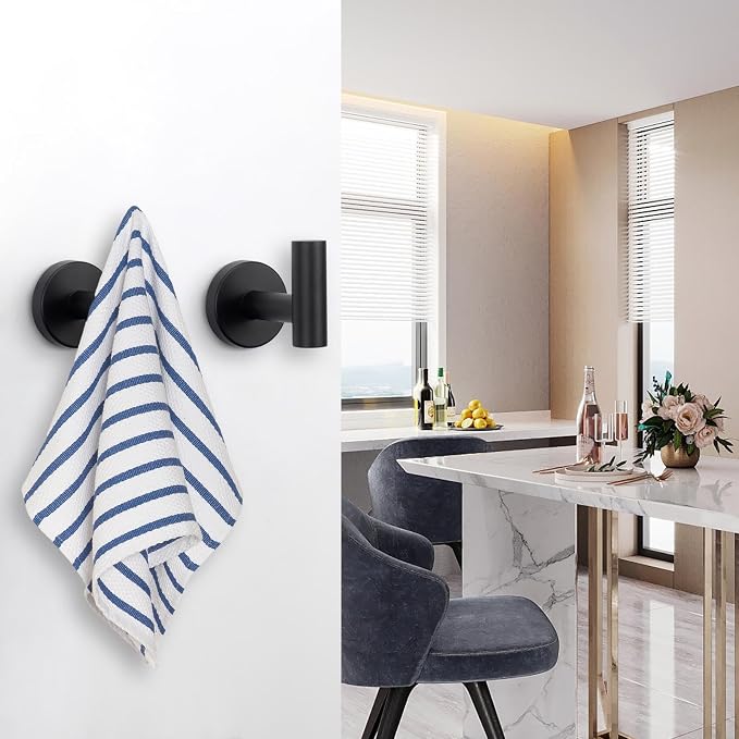 NearMoon Bath Towel Hooks- SUS 304 Stainless Steel Robe Hook Holder, Heavy Duty - Image 8