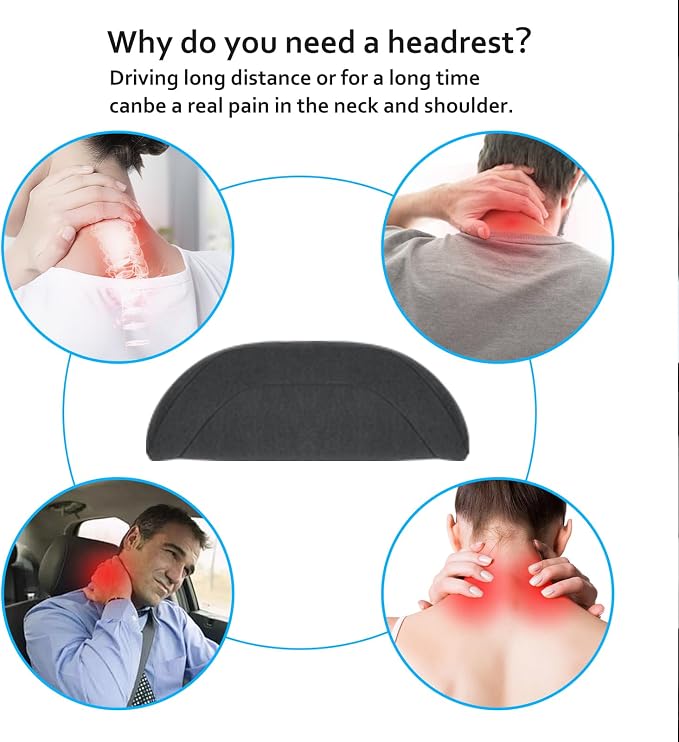 Car Headrest Pillow for Driving, Softness Ergonomic Design Universal Travel - Image 6