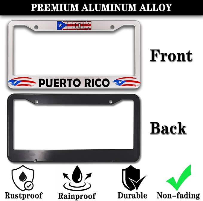 License Plate Holder for Women Multicolor License Plate Frames for Men Boricua - Image 3