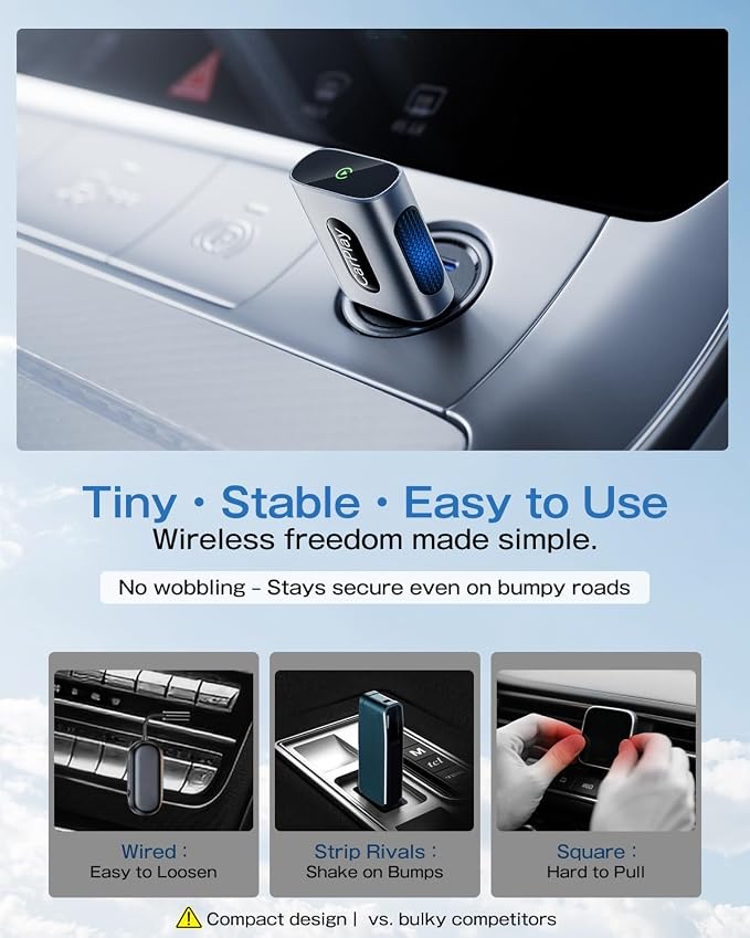 Wireless CarPlay Adapter for iPhone, 3X Faster Auto-Connect, No Lag, Plug & Play - Image 2