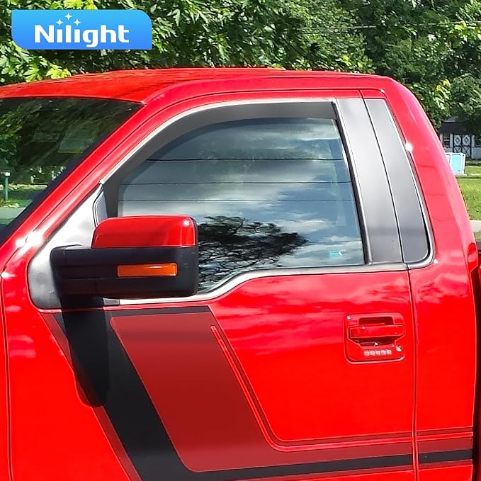 Nilight in-Channel Rain Guards for Ford F150 2021 2022 2023 2024 Regular - Image 7