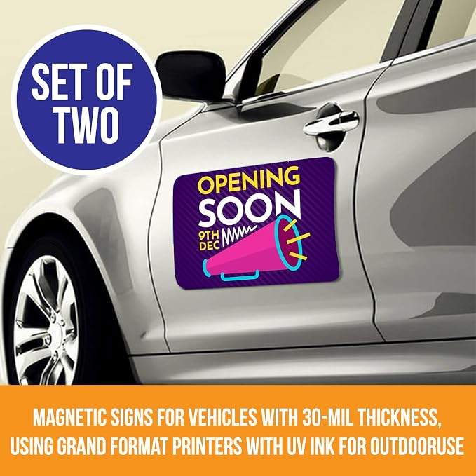 2pc 9x12 Custom Full Color Magnetic Car Signs, Ready in One Day - Image 3