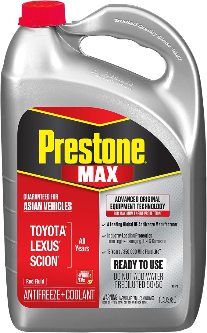 Prestone MAX Asian Red 50/50 Antifreeze Automotive Coolant, Pack of One by Prestone