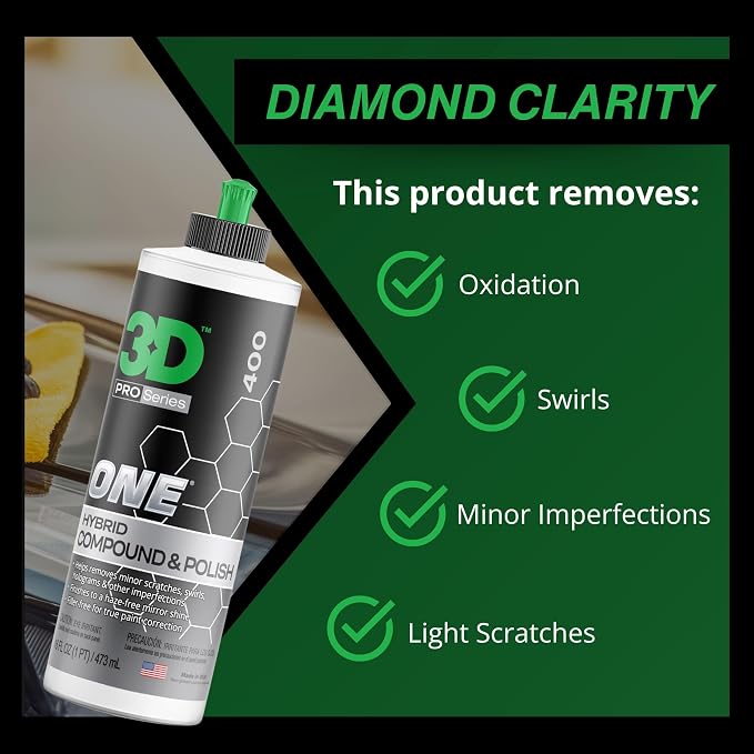 3D One Car Scratch & Swirl Remover Hybrid Rubbing Compound & Polish Buffing - Image 4