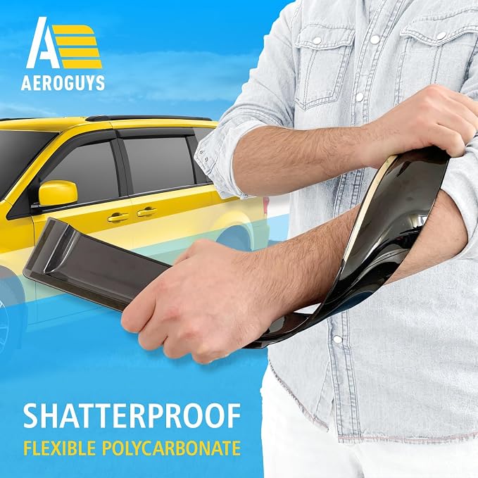 Extra Durable Window Deflectors Tape-On Window Visors Rain Guards Fit - Image 4