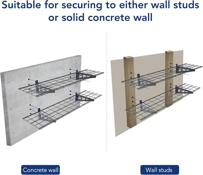FLEXIMOUNTS 2-Pack 1x4ft 12-inch-by-48-inch Wall Shelf Garage Storage Rack Wall - Image 6