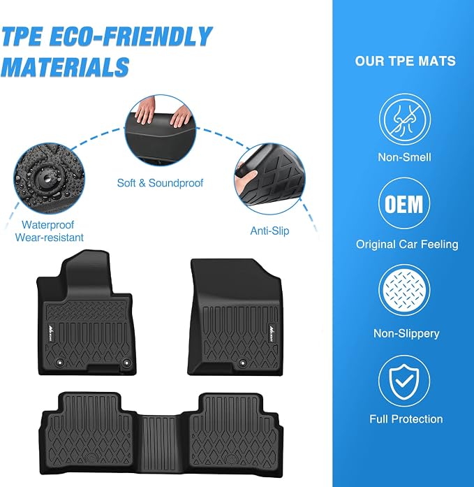 Nilight TPE Floor Mats for 2022 2023 2024 2025 Hyundai Tucson, All Weather - Image 3