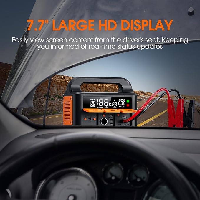 8000A LiFeMnPO4 Jump Starter for All 12V Cars, DC+PD 200W Two-Way Fast-Charging - Image 3