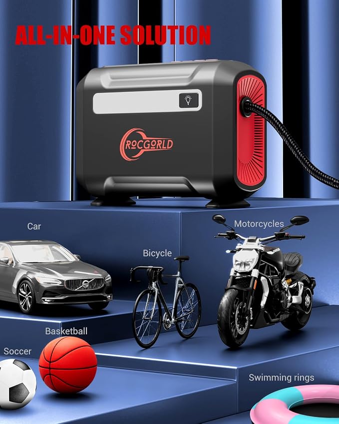 R8 Tire Inflator Portable Air Compressor, DC 12V Air Compressor Portable - Image 8