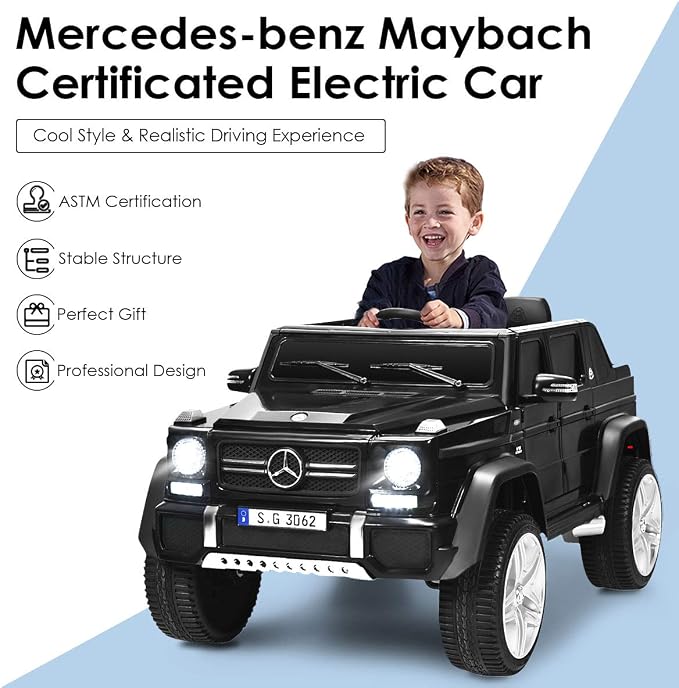 Costzon Ride on Car, Licensed Mercedes-Benz Maybach, 12V Battery Powered - Image 9