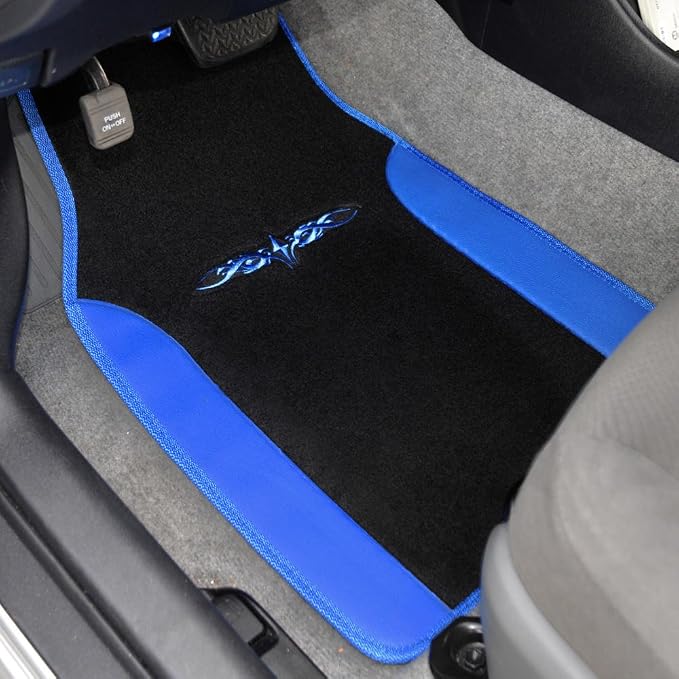 BDK Premium Carpet Black & Blue Floor Mats - Image 3