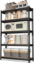 WORKPRO 5-Tier Steel Shelving Unit-Black, 27-2/5”W x 11-7/10”D x 60”H, by WORKPRO