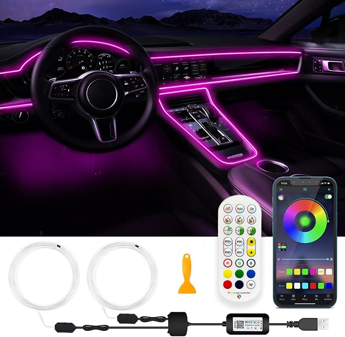 USB Car LED Lights, Interior Car Lights Strip by SAMGCHI