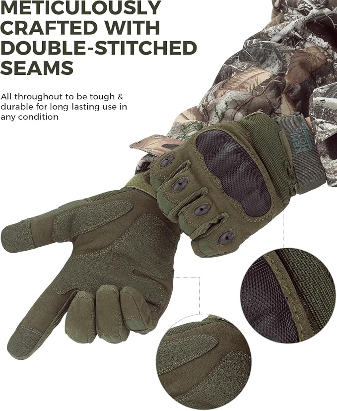 KEMIMOTO Tactical Gloves for Men, Touchscreen Motorcycle Gloves - Image 5