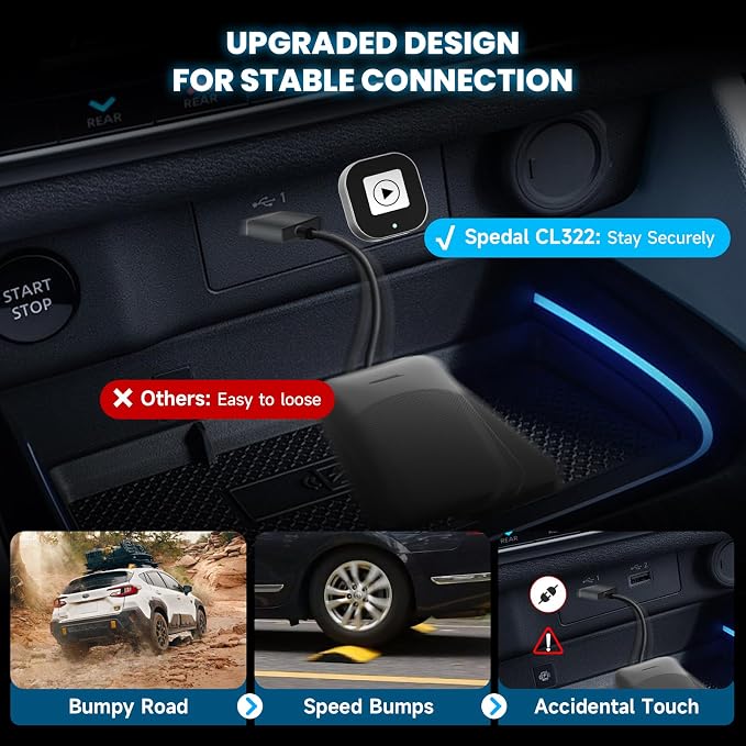 Spedal CL322 Wireless CarPlay & Android Auto Adapter – 2025 Upgrade Mini Design - Image 5