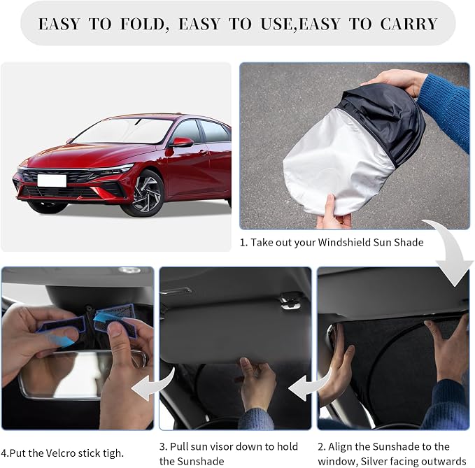 Sun Shade Sunshade for Hyundai Elantra 2021-2024 2025 2026 Windshield Cover - Image 6