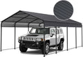 12x20x8.7 FT Carport with Galvanized Steel Roof, Heavy Duty Metal Carport Canopy by Vigohuseeo