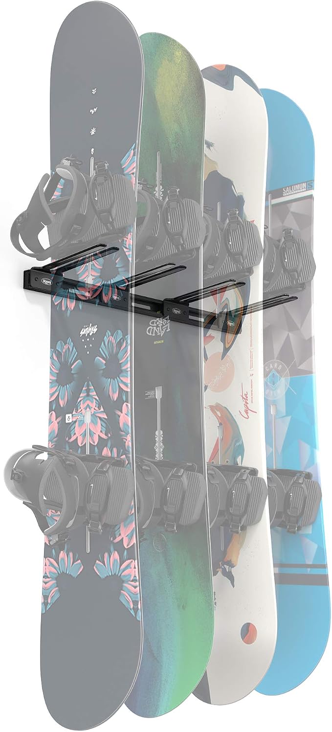 Koova Snowboard Wall Mount Rack Holder | Garage Snowboard Storage Organizer | by Koova
