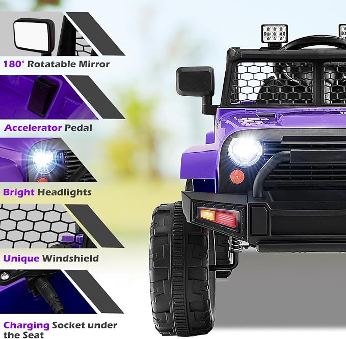 Costzon Ride on Car, 12V Battery Powered Truck Vehicle - Image 4