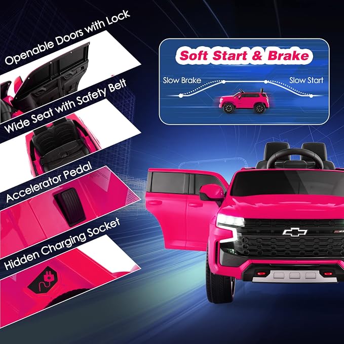 Costzon Ride on Car, 12V Licensed Chevrolet Tahoe Battery Powered Electric - Image 6