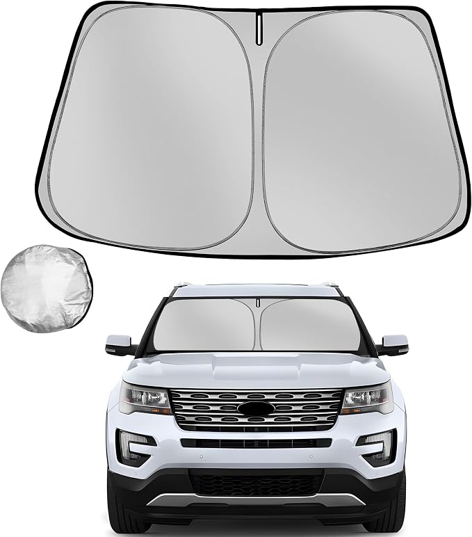 Windshield Sun Shade for 2011-2019 Ford Explorer SUV Foldable Sun Sunshade for by Fonowka