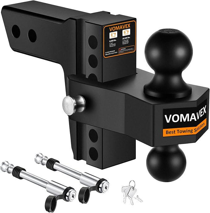 Adjustable Trailer Hitch-Drop Hitch Fits 2.5-Inch Receiver -6" Drop/Rise Tow by VOMAVEX