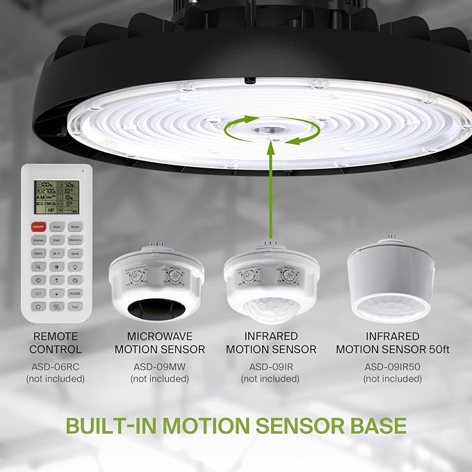 ASD LED High Bay UFO Light Fixture, Commercial Shop Lighting | 3CCT, IP69K - Image 8