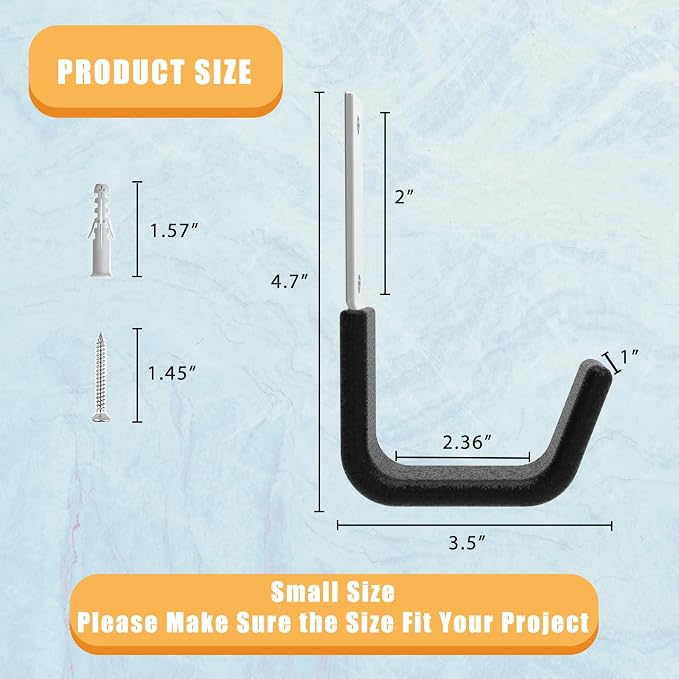 Heavy Duty Utility Hooks for Storage Wall Mount, Garage Wall Hooks for Hose - Image 2