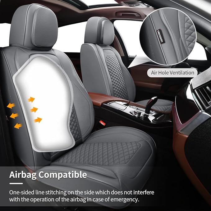 2 Packs Car Seat Covers Leather Car Seat Covers Universal Seat Covers - Image 4