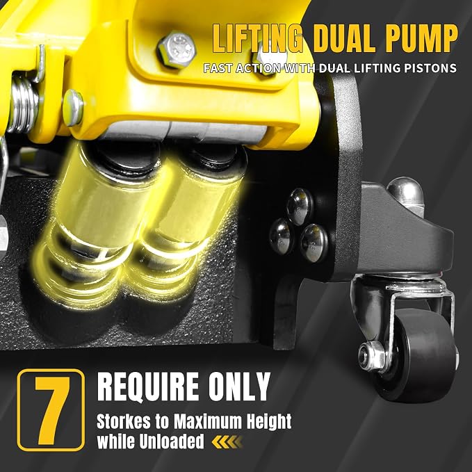 YELLOW JACKET Floor Jack 3 Ton Full Aluminum Ultra Lightweight Low Profile - Image 3