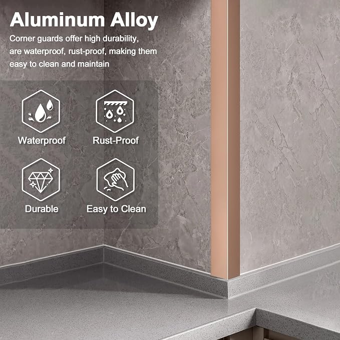4PCS 45" Aluminum Metal Corner Protectors, Self Adhesive Corner Guards - Image 3