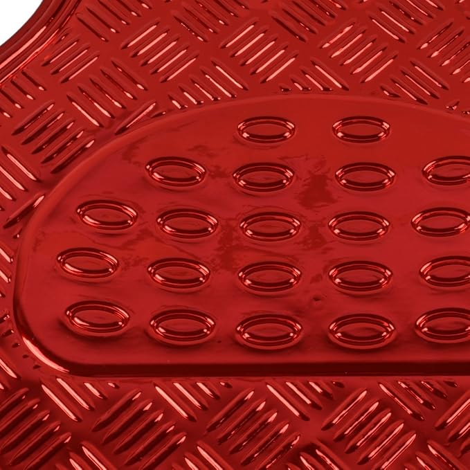 BDK Red All Weather Heavy Duty Car Floor Mats Interior Liners - Image 5