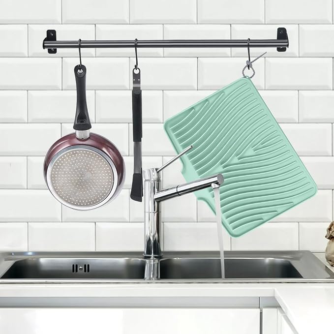 Silicone Dish Drying Mat for Kitchen Counter, Dish Drying Pad, Non-Slip Drain - Image 4