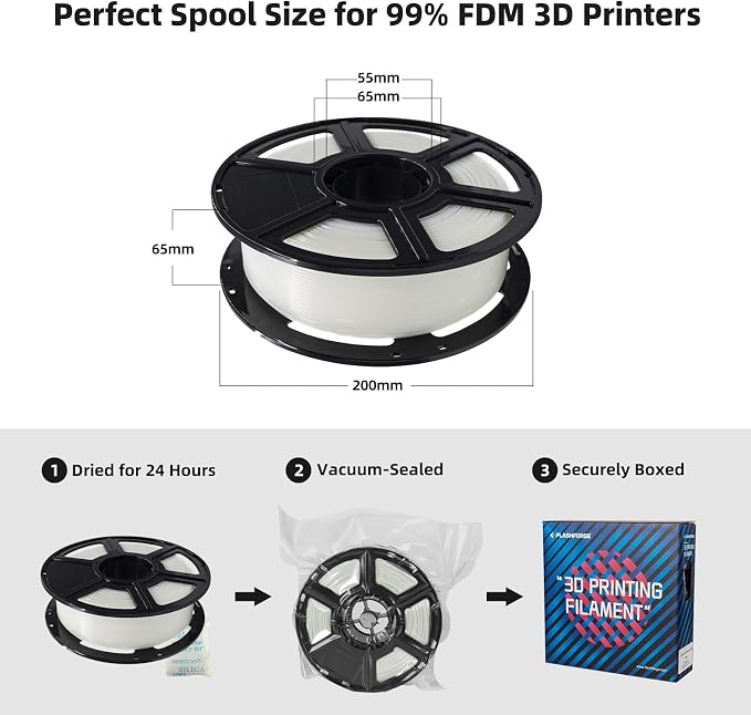 FLASHFORGE PLA Filament 1.75mm, 3D Printer Filament 1kg Spool, Dimensional - Image 6