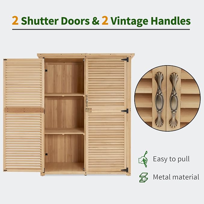 MCombo Outdoor Storage Cabinet, Wooden Storage Shed - Image 6