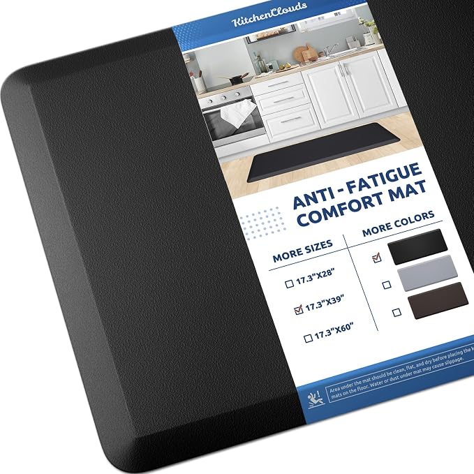 KitchenClouds Cushioned Anti Fatigue Kitchen Rug, Waterproof Non Slip, Standing by KitchenClouds