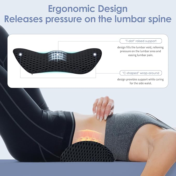 Lumbar Support Pillow Ergonomic Memory Foam Lumbar Pillow, Relieve Back Pain - Image 3