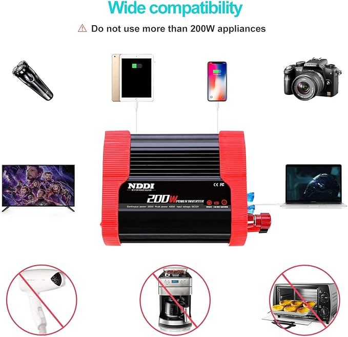 200W Car Power Inverter 12V DC to 110V AC Converter - Image 4