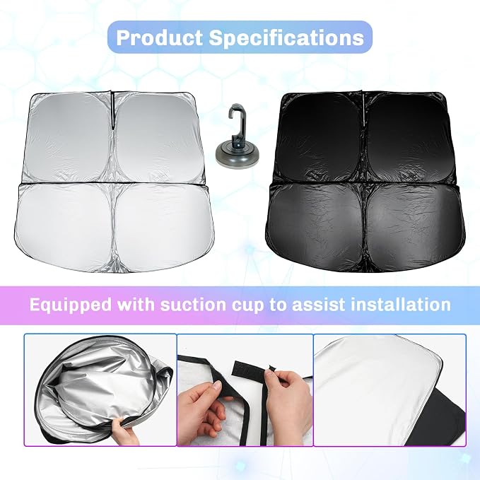 SXCY for 2024 2025 Tesla Cybertruck Windshield Sunshade for Tesla Cybertruck - Image 4