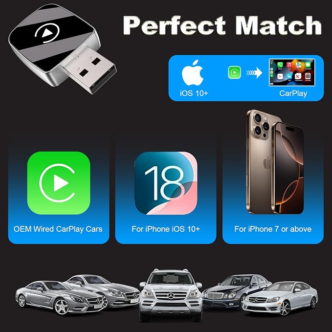 Wireless CarPlay Adapter-Mini Edition, Convert Factory Wired to Wireless Apple - Image 7