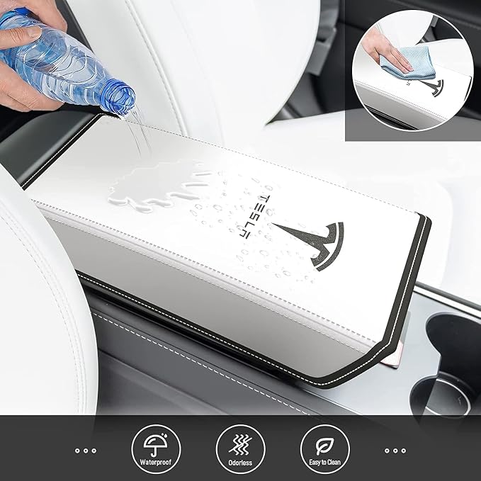 Car Armrest Cover for Tesla Model 3 Y Leather Center Console Armrest Box Cover - Image 3