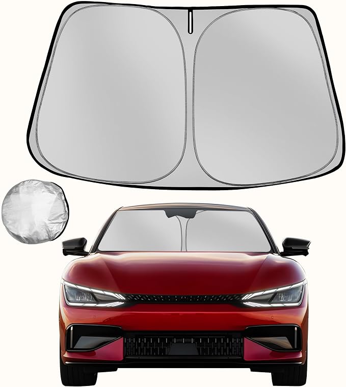 Windshield Sun Shade for 2022-2025 Kia EV6 Foldable Sun Sunshade for Car Front by Fonowka