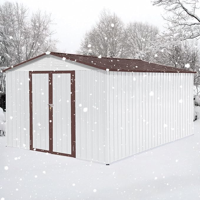12 x 10 FT Metal Garden Shed, Outdoor Storage Shed - Image 7