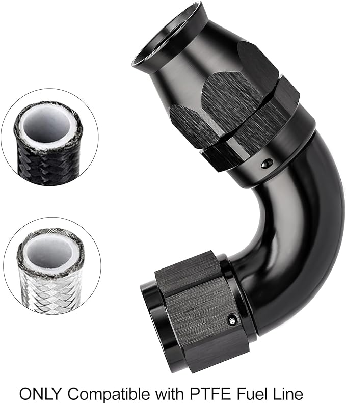 EVIL ENERGY 6AN 120 Degree PTFE One Piece Full Flow End Hose Fitting Aluminum - Image 5