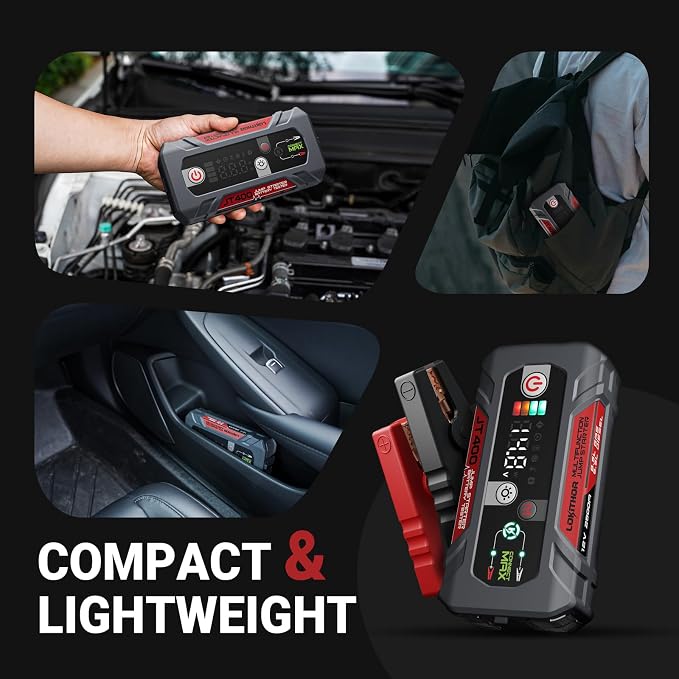 JT400 Jump Starter and Battery Tester, 2500A 12V Car Jumper Starter Portable - Image 7