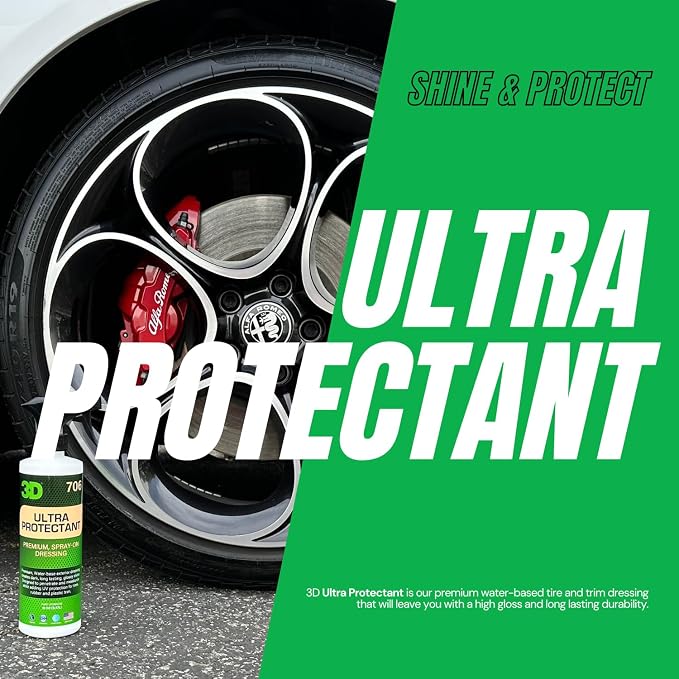 3D Ultra Protectant Tire Shine Spray – Water-Based High Gloss Tire Dressing | - Image 3
