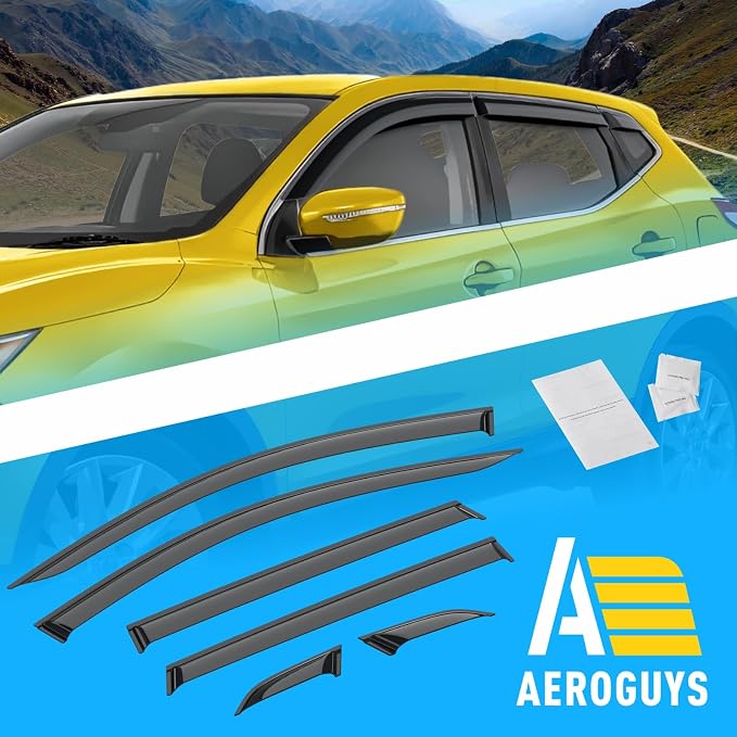 Extra Durable Window Deflectors Tape-On Window Visors Rain Guards Fit - Image 8