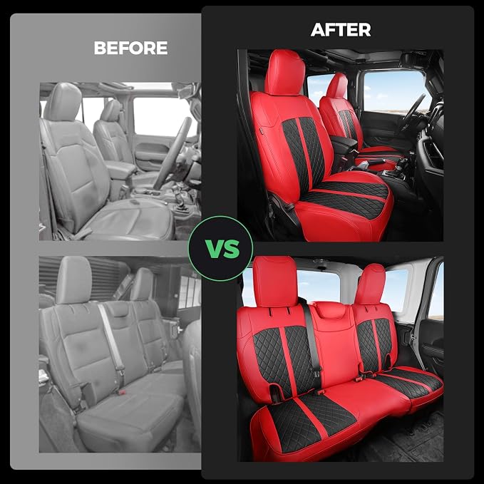 for Jeep Wrangler Seat Covers 4Door JL 2018 2019 2020 2021 2022 2023 2024 2025 - Image 6