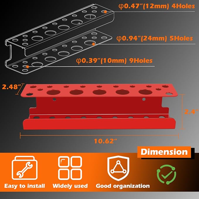 ULIBERMAGNET Magnetic Screwdriver Holder, Heavy Duty Pliers Metal Organizer Rack - Image 3